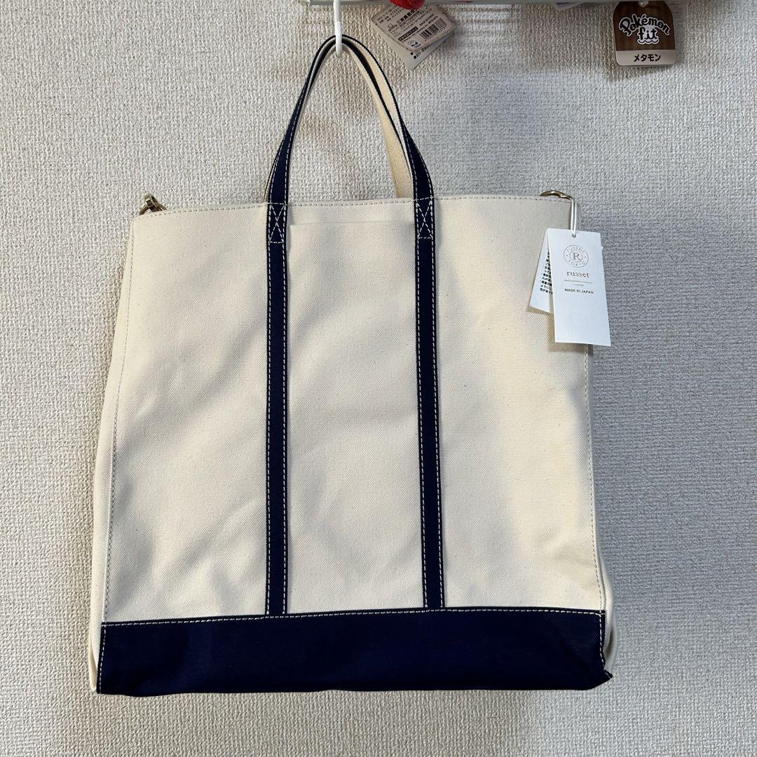 russet トートバッグ キャンバス 未使用品 russet ラシット ロゴデザイン トートバッグ キャンバス
