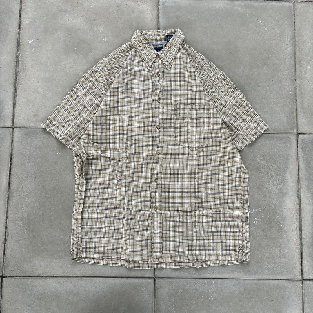 90s OLD GAP 短丈チェックシャツ　city Y2K vintage