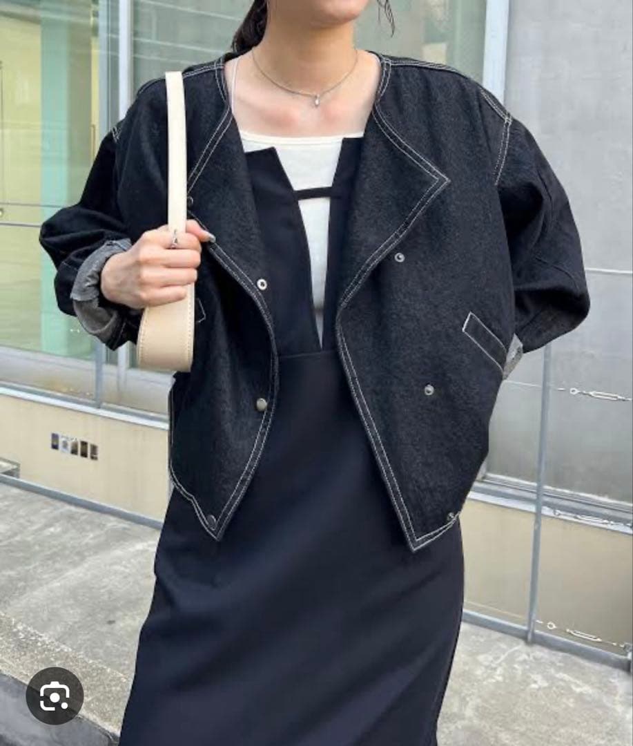 【CAPRICIEUX LE'MAGE】ノーカラーデニムジャケット