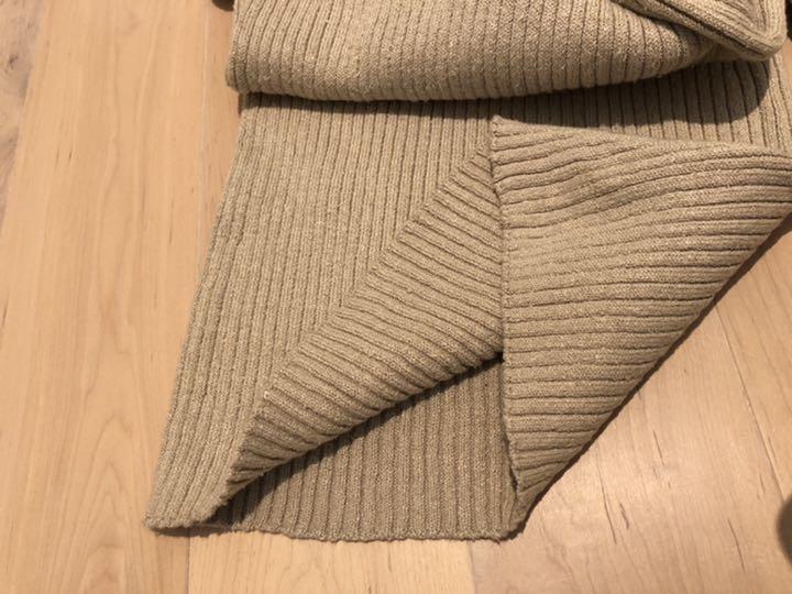 23区新品32〜38 シルク麻 ベージュ ニットリブフレアワイドパンツ