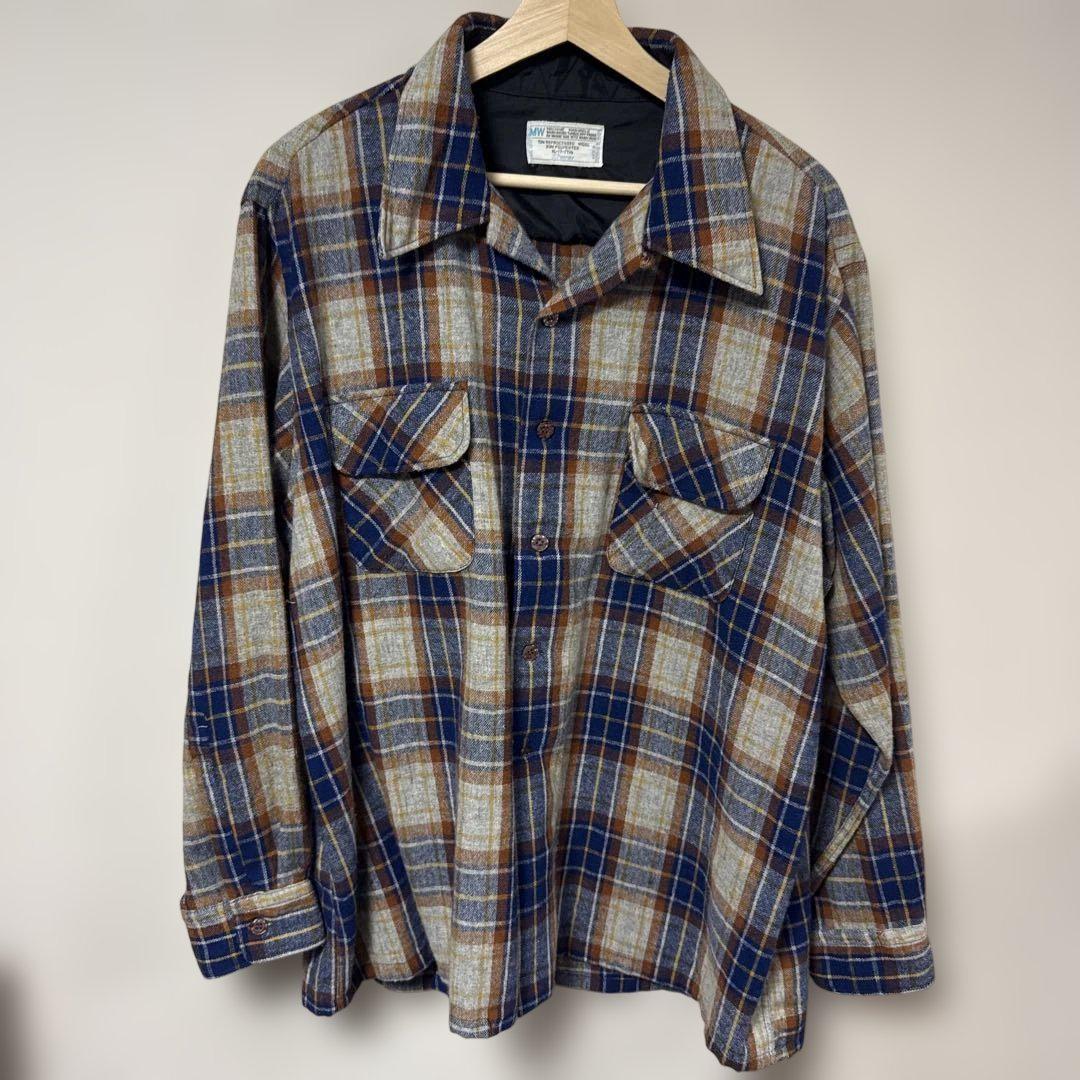 70s Jc Penny オンブレーシャツ　XL