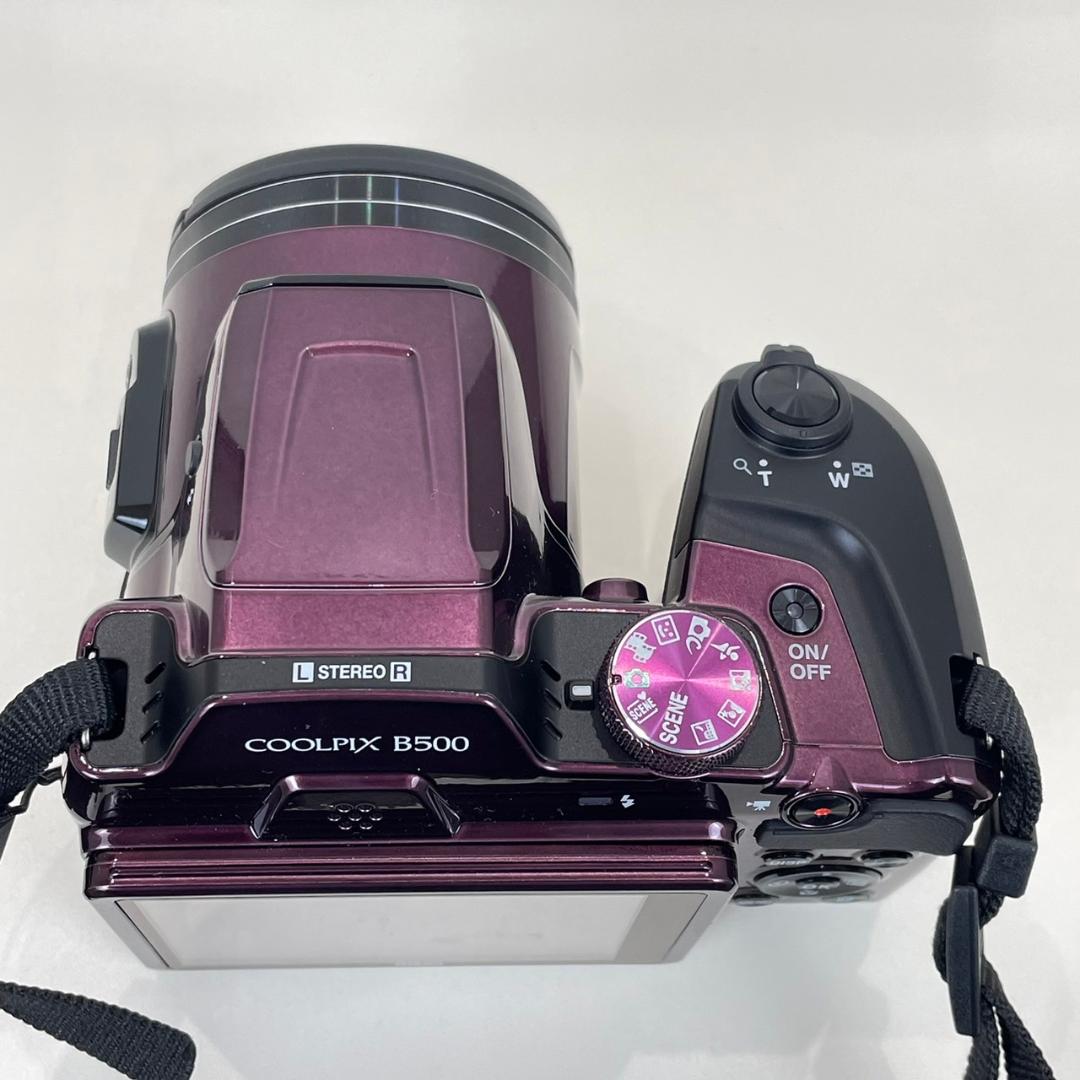 2678 NIkon クールピクス B500 コンパクトデジタルカメラ プラム色