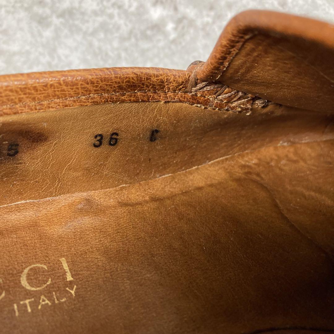 GUCCI グッチ ホースビット　ローファー 36 C ブラウン　ラグソール