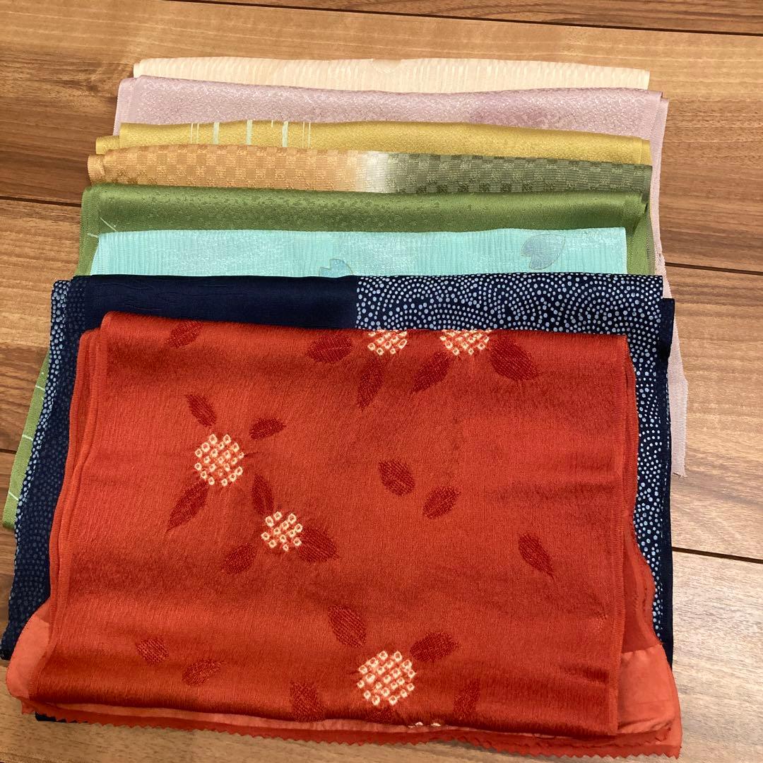 正絹帯揚げ8枚セット バラ売も可目立った傷や汚れなし