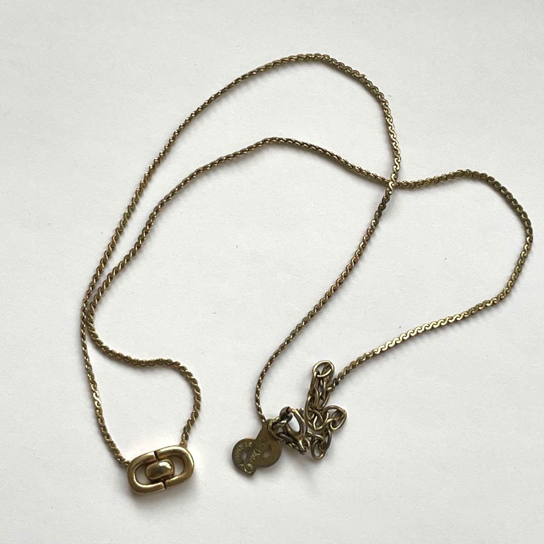 良品 Christian Dior ネックレス ゴールドメッキ CDロゴ - メルカリ