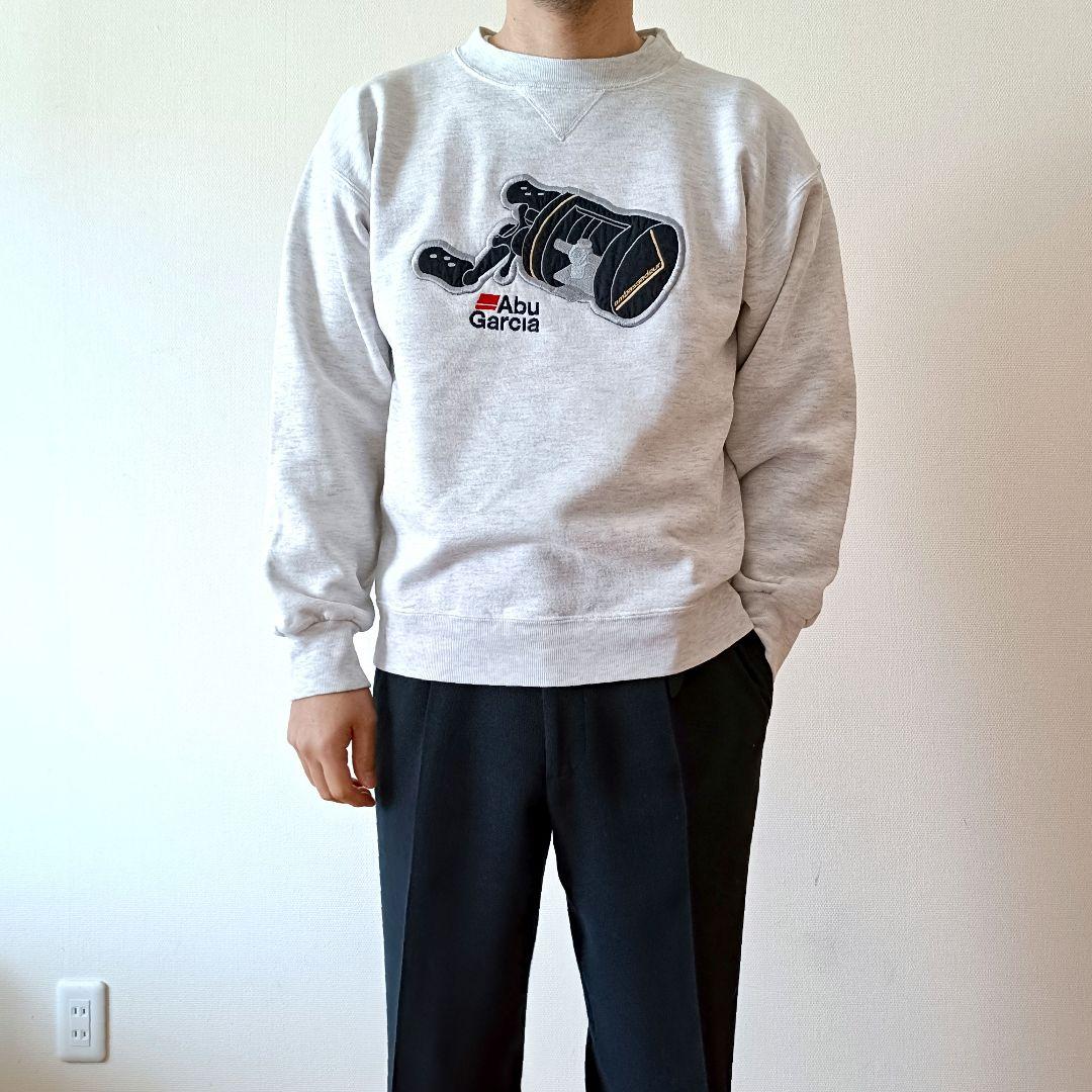 古着 90s Abu Garcia アンバサダー リール刺繍 スウェット