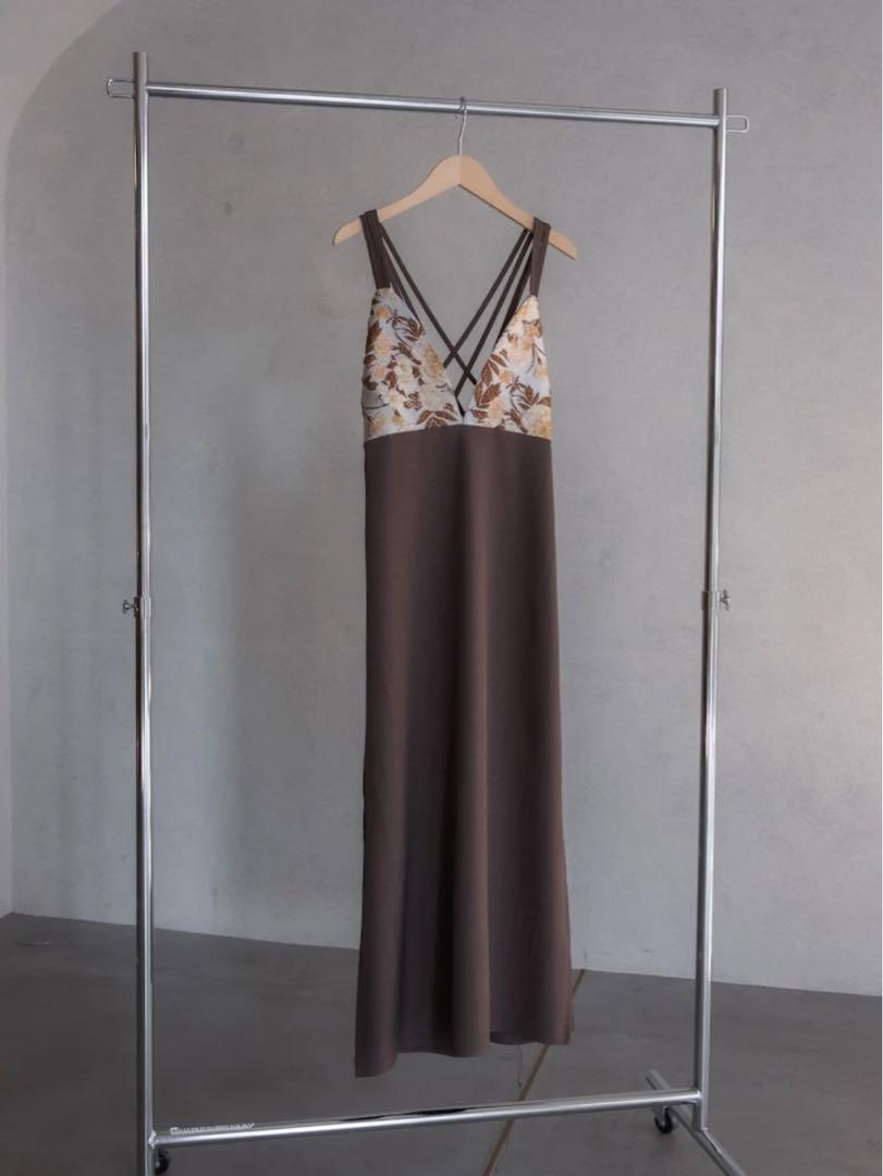 Back Cross Jacquard Cami Dress