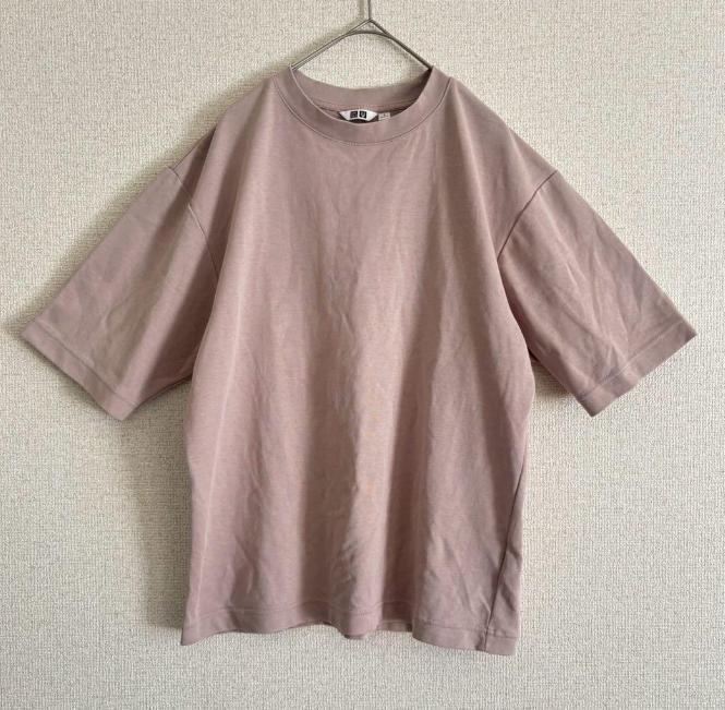 ピンク コットン 半袖Tシャツ