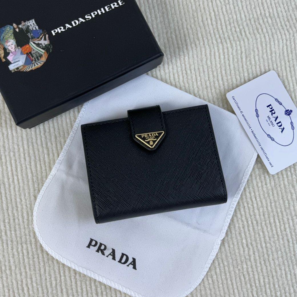 PRADA・プラダ・長財布・サフィアーノ・黒・リボン・大容量