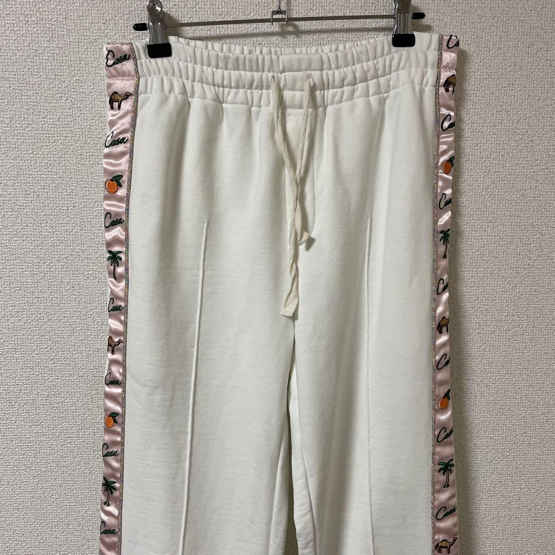 [美品]Casablanca カサブランカ ラインスウェットパンツ 白ホワイト