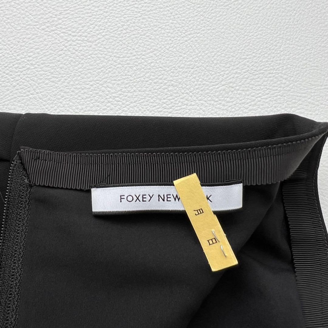 美品　FOXEY NEWYORK フォクシー　フレアスカート　プリーツ　ブラック