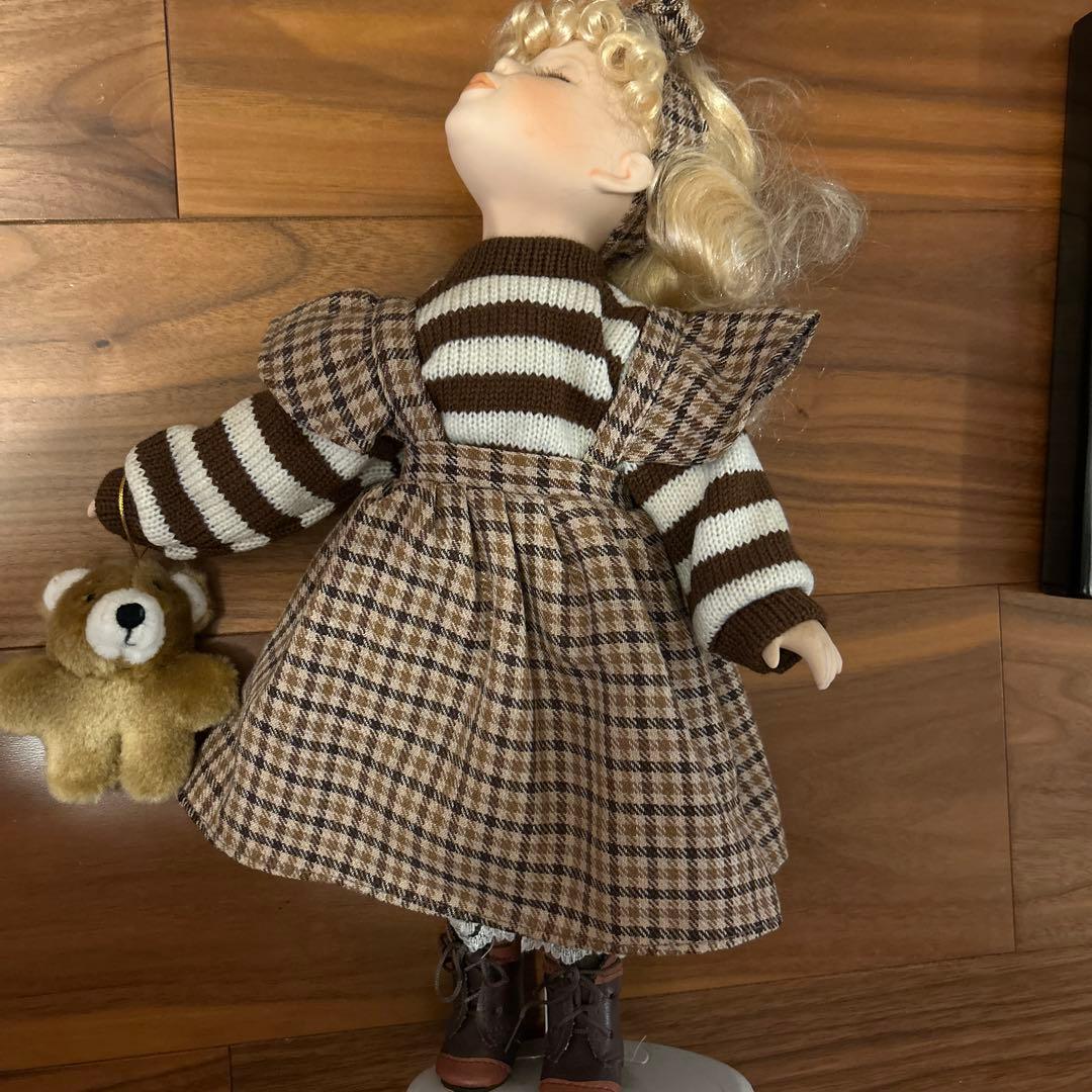 陶器製人形セット チェック柄 陶器製人形セット チェック柄