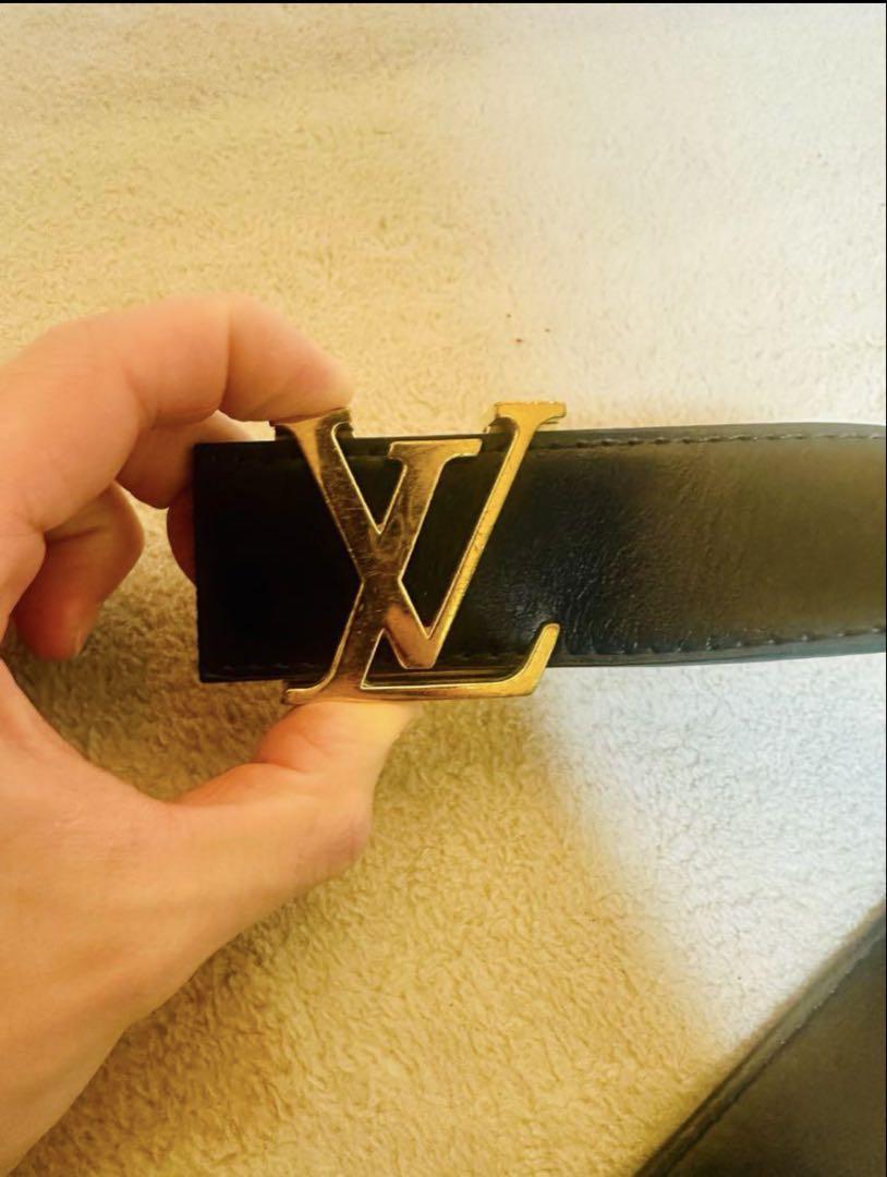 LOUIS VUITTON ブラックレザーベルト - メルカリ