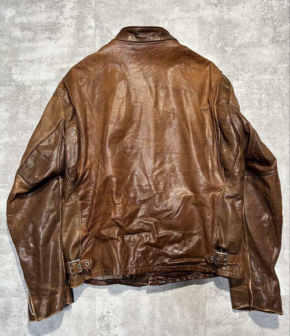 70s シングル　ライダースジャケット　SCHOTT 革ジャン　レザー.