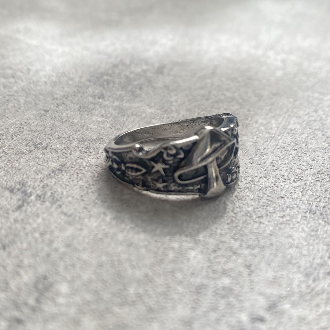 【送料込】 14号 シルバーリング Silverring 重ね付け⭕️ キノコリング アクセサリー