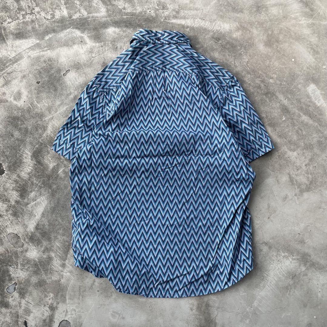 90s KENNINGTON ケニントン 総柄シャツ 半袖 BD コットン 古着