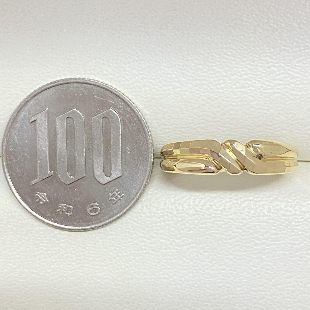 K18　デザインリング　サイズ12号　カット　3.55g　18金　イエロー