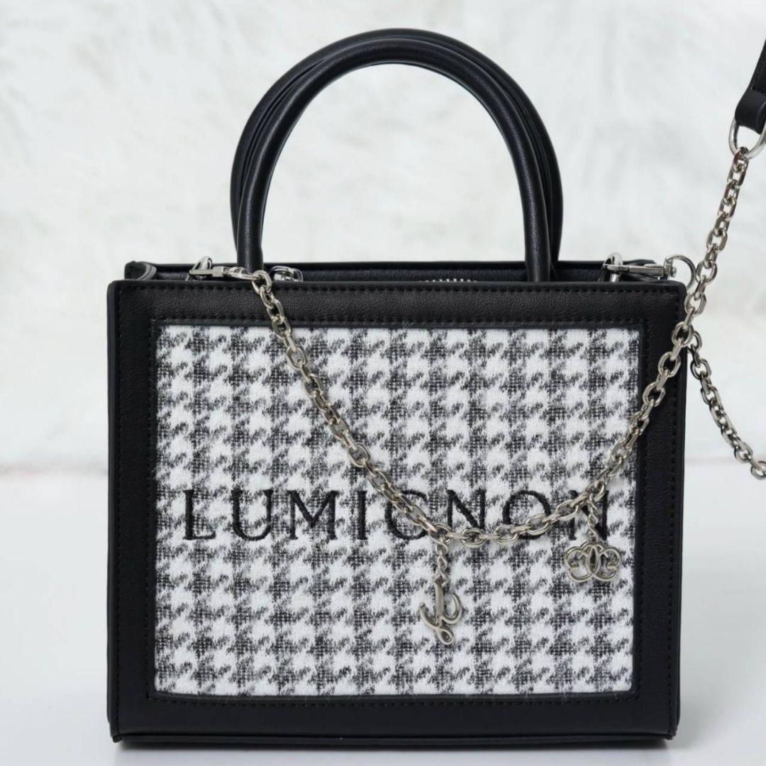 ルミニョン Lumignon houndstooth 2way bag 黒 ルミニョン Lumignon houndstooth 2way bag 黒