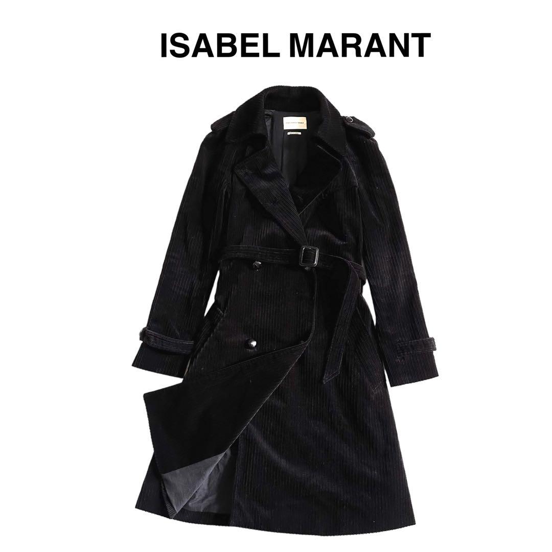 【美品】ISABEL MARANT コーデュロイ トレンチコート ブラック