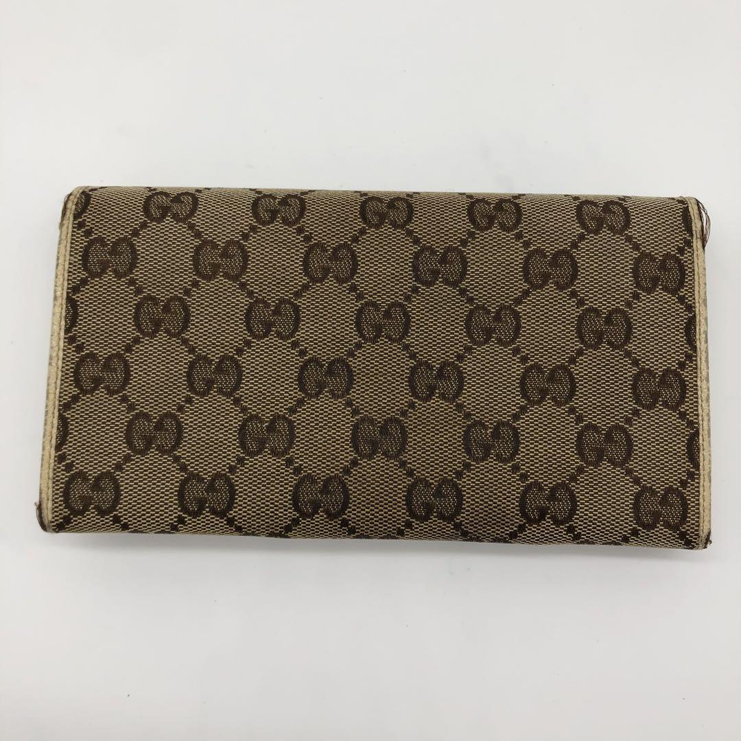 GUCCI グッチ GGキャンバス Wホック ベージュ 長財布 ブランド