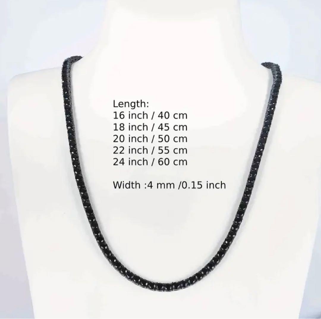 話題沸騰中の黒glitterチェーンネックレス（45cm）メンズ・レディース対応