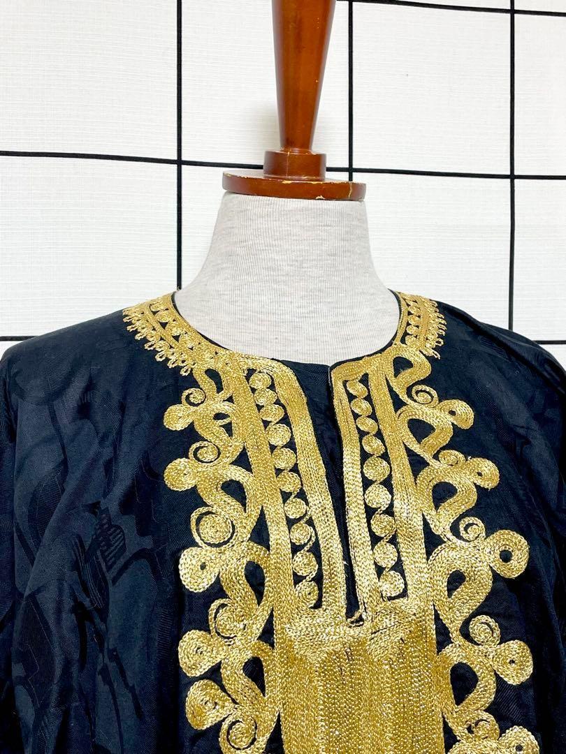 vintageヴィンテージワンピース刺繍ブラックフォークロアレトロUSA海外古着