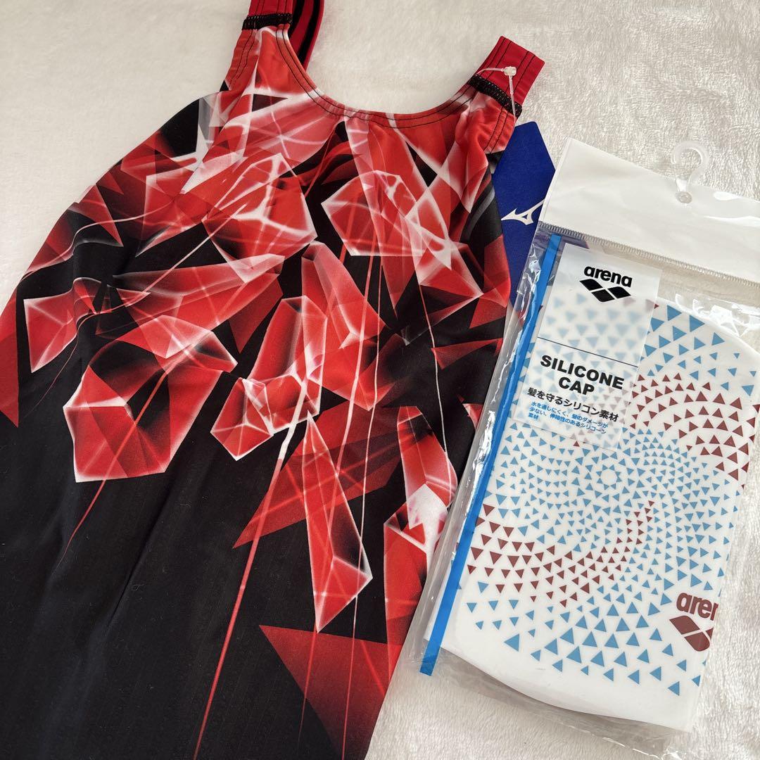 新品 レディース ミズノ 競泳水着 Lサイズ ストリームエース Fina 赤