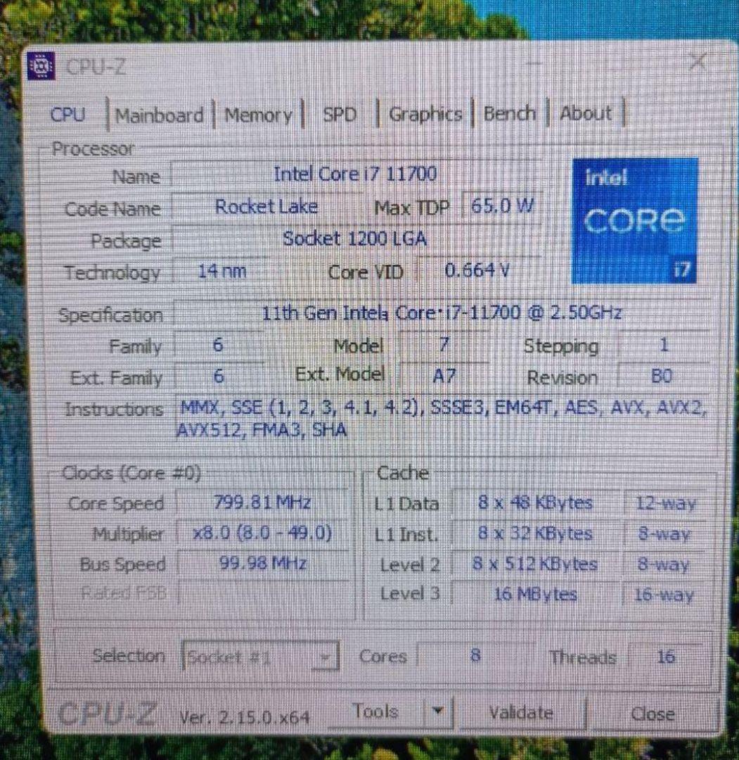Intel Core i7-11700 2 50GHz LGA1200 動作確認済｜Yahoo!フリマ
