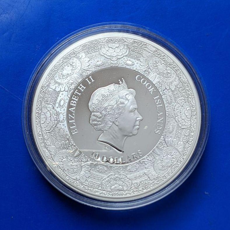 クック諸島 10ドル銀貨(デルフト・ブルーの磁器パーツ VOC)2014年