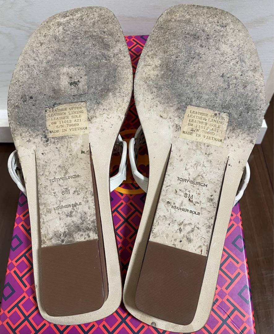 入荷now 口コミ SALE!! TORY BURCH タイニーミラートングサンダルレザー 靴