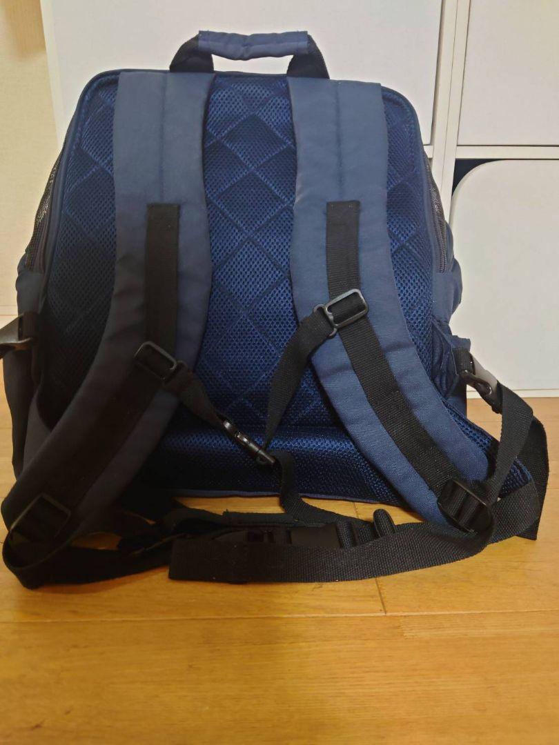 スヌ－ピ－ハグ＆リックキャリーバッグネイビ－小型犬、美品