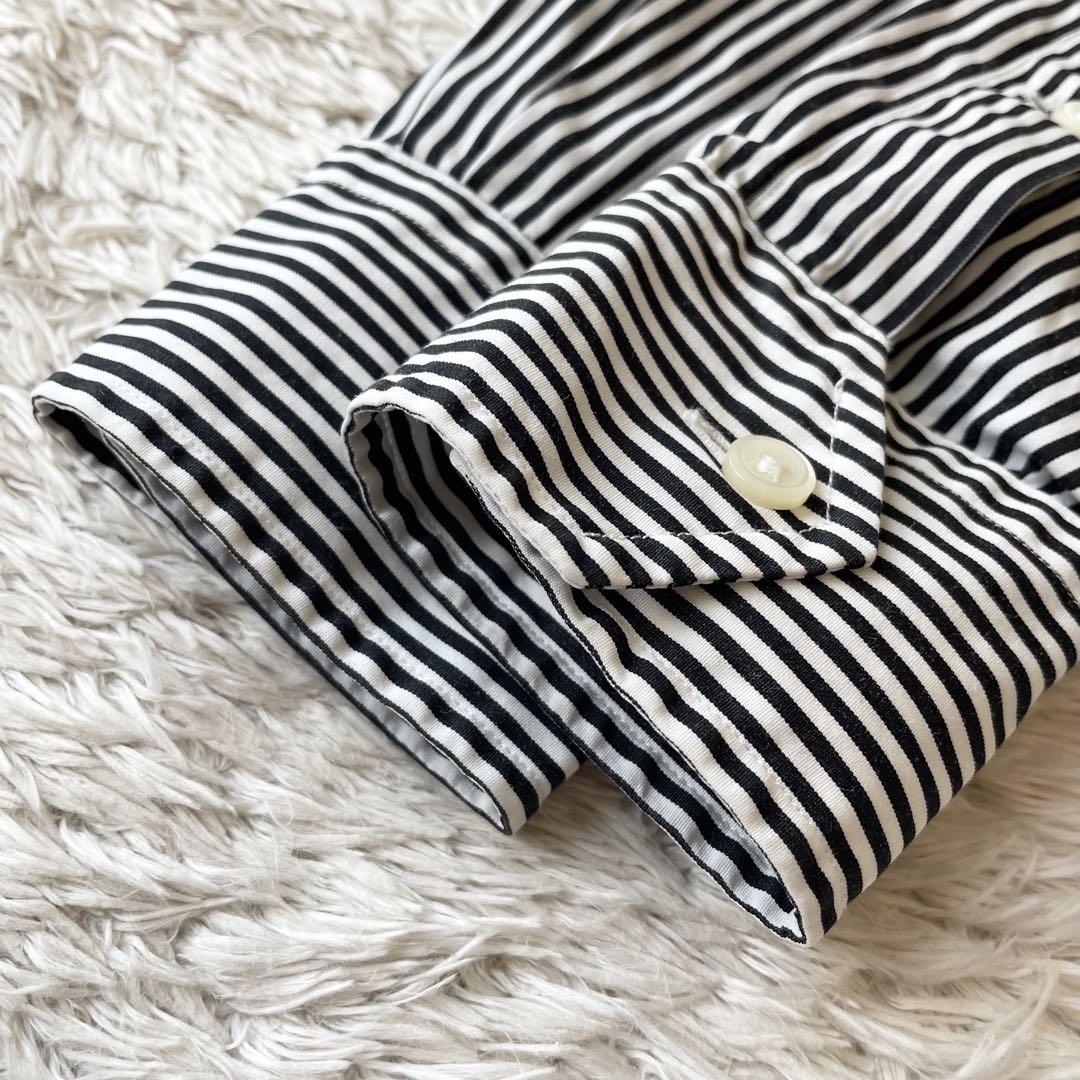 極美品 現行 ラルフローレン L/S shirt 0 stripe 黒白