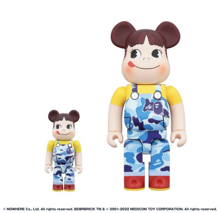BE＠RBRICK BAPE(R)× ペコちゃん 100% & 400% ブルー
