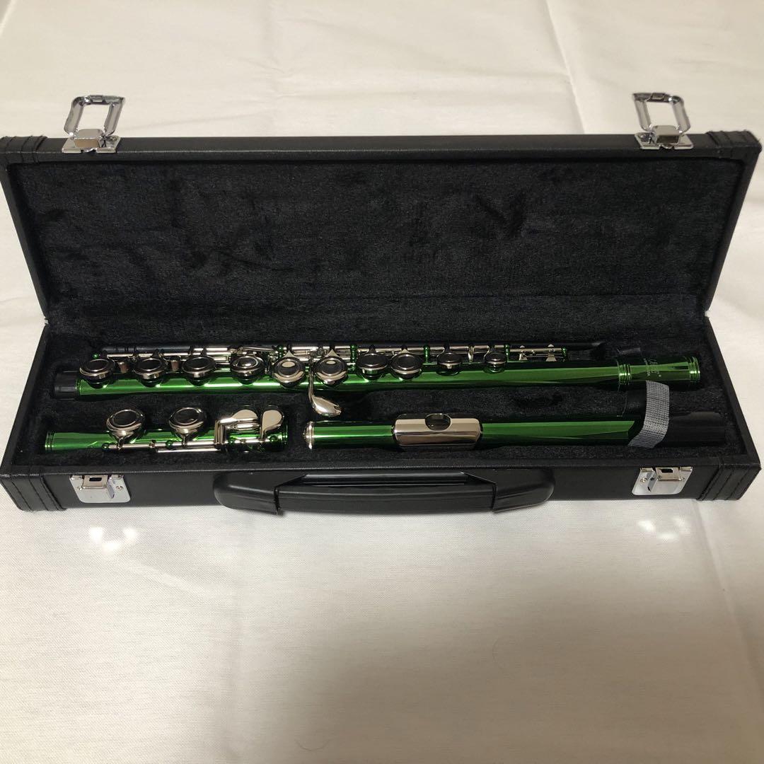 送料込☆美品☆SLADE フルート グリーン 初心者 入門 専用ケース
