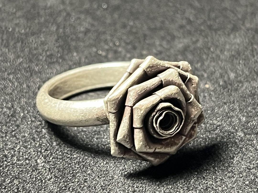 日本最大の バラKarensilverリング カレンシルバー薔薇指輪RoseRing 5エA アクセサリー
