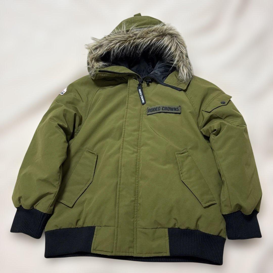 RODEO CROWNS Y2K N2Bファーフード付きジャケット オリーブMM RODEOCROWNS