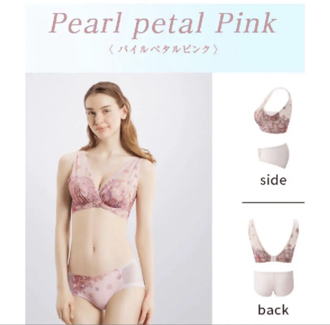 未使用】ノンジーペタルフリルピンク ブラジャーショーツセット