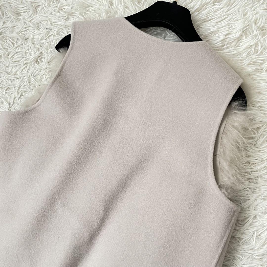 美品♡GINGER掲載ANAYI カシミヤ ゴート ジレ レザー ファー M