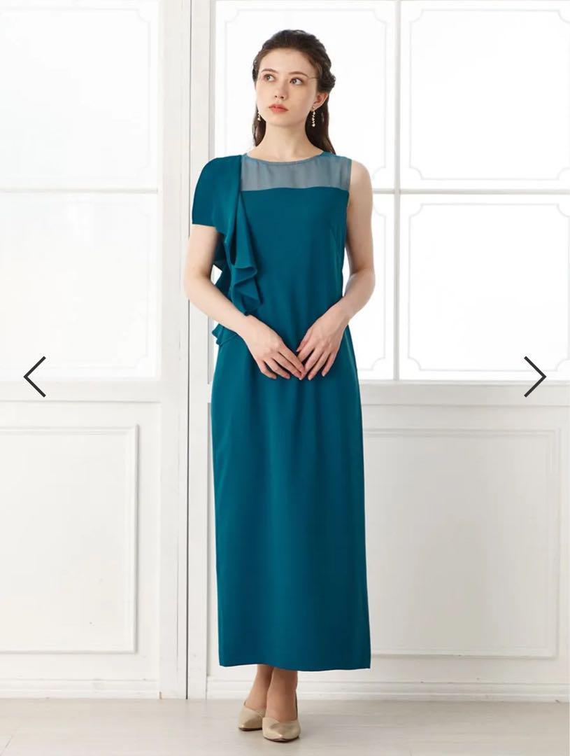 未使用】AIMER アシンメトリーラッフルドレス ブラック