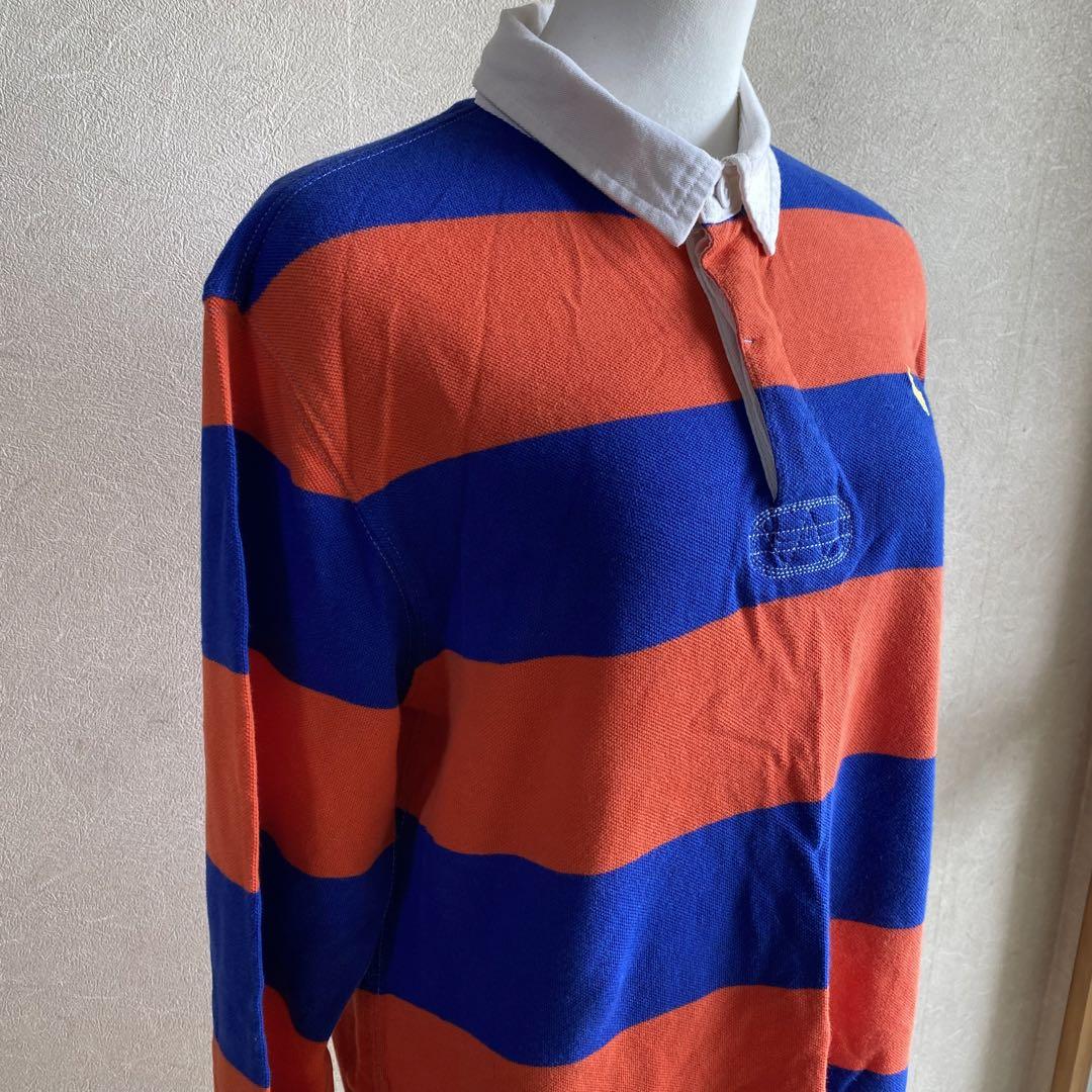 ほぼ新品】オレンジ×ブルー ポロラルフローレン ラガーシャツ