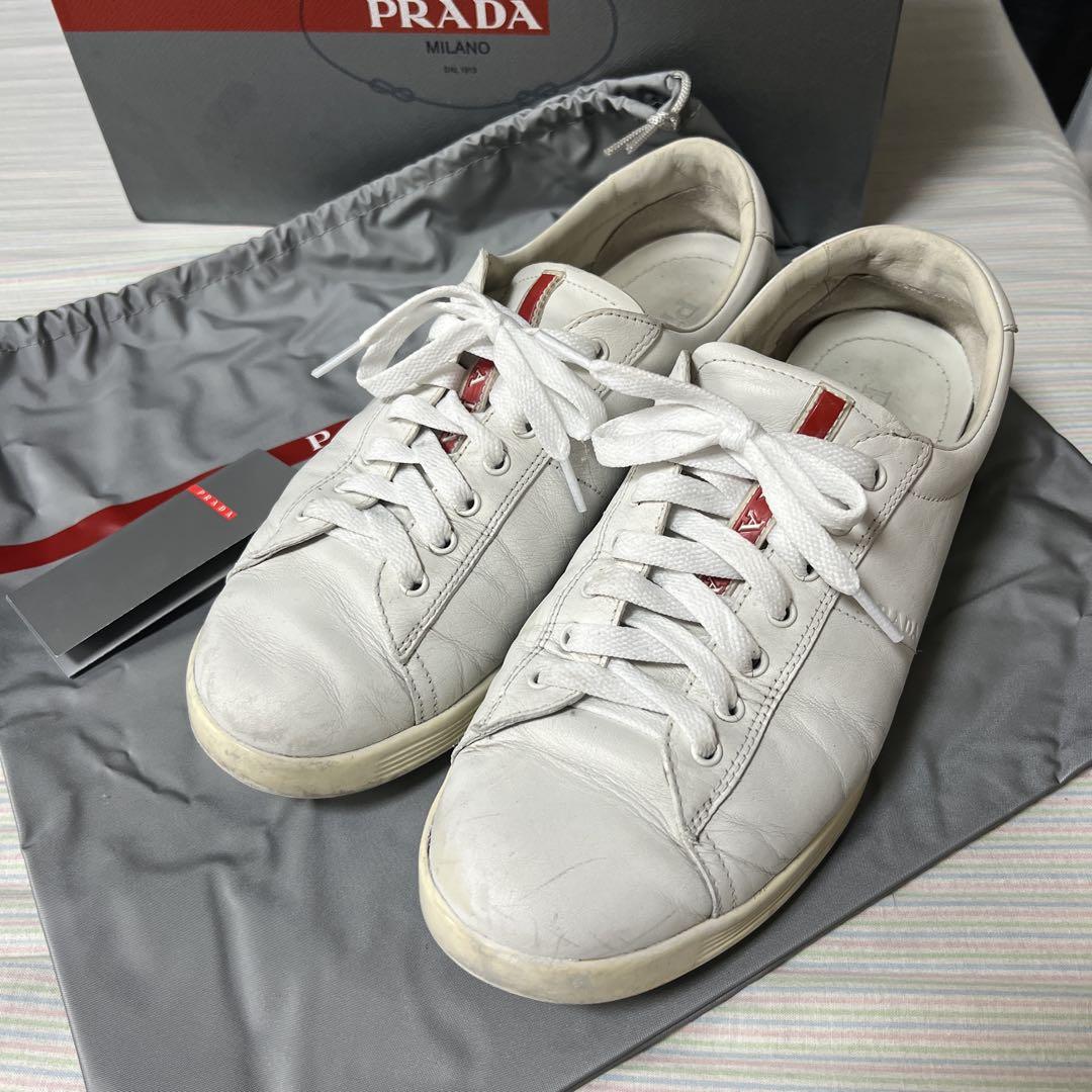 【履き心地良い♪】PRADA リナイロンスニーカー ホワイト 履き心地良い♪】PRADA リナイロンスニーカー ホワイト