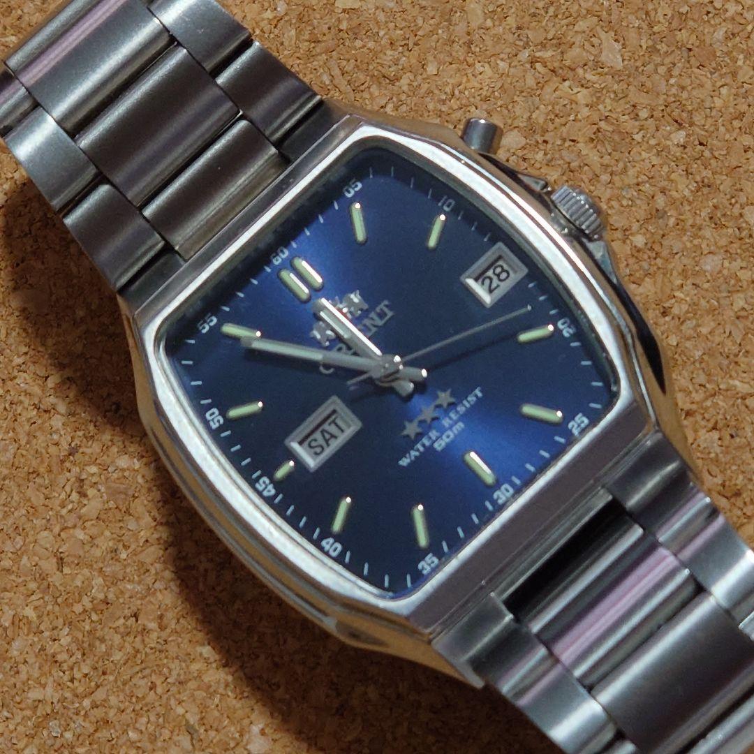 ORIENT STAR自動巻き時計 ステンレス 青