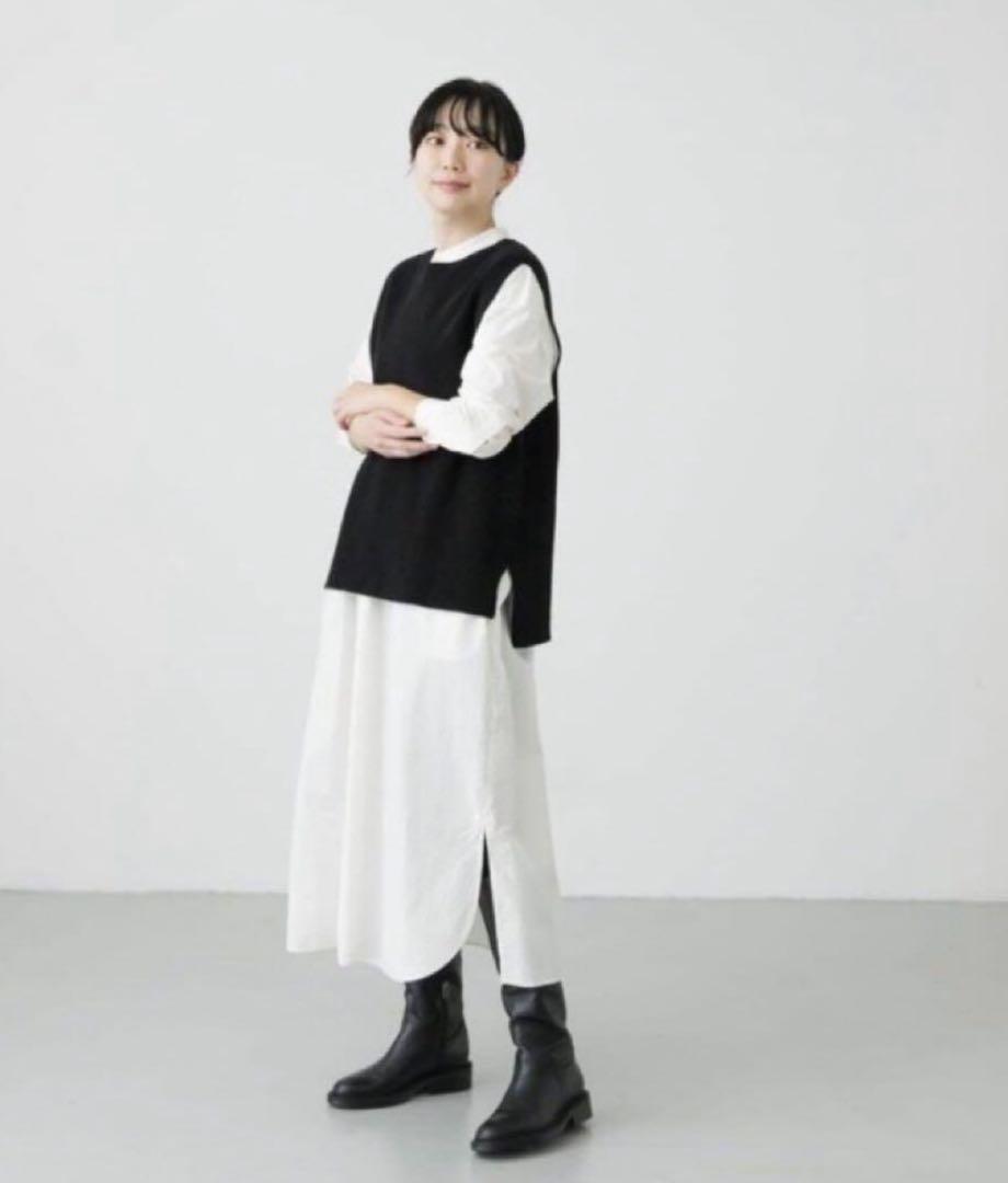 美品】かぐれ コットンニットベスト ブラック フリー - メルカリ