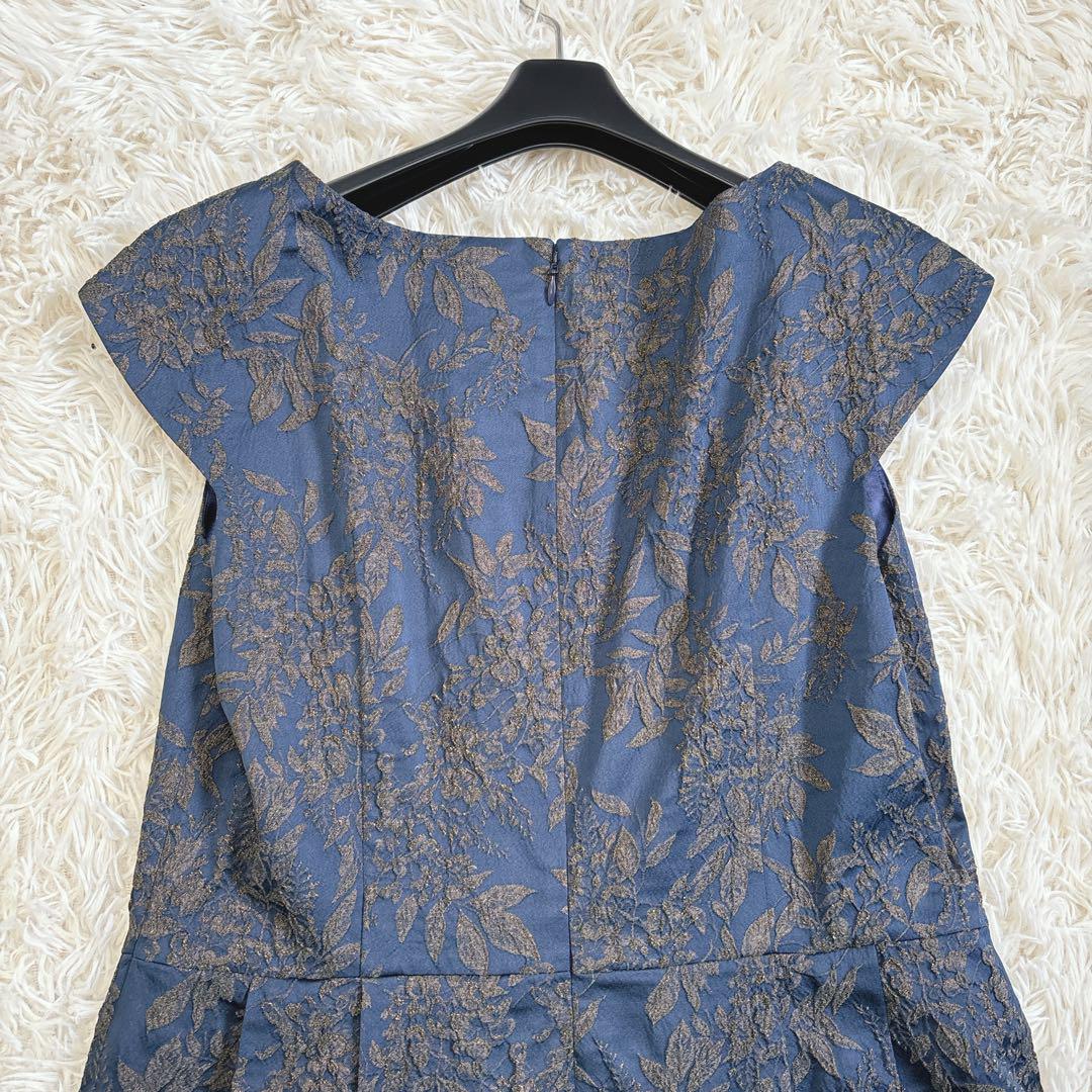 極美品✨ダーマコレクション ジャガードワンピース 大きいサイズ 13 刺繍 ラメ