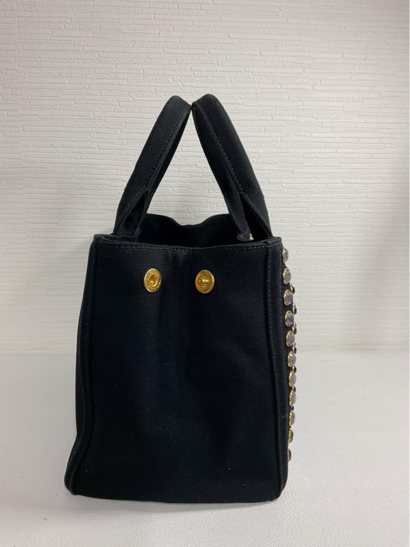 PRADA プラダ カナパ ビジュー NERO トートバッグ ハンドバッグ