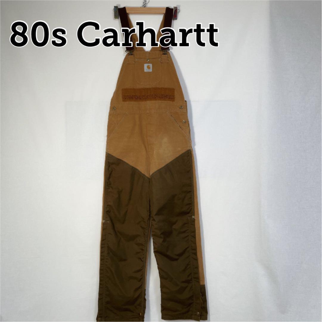 80s Carhartt オーバーオール USA製 ダック Wニー  茶