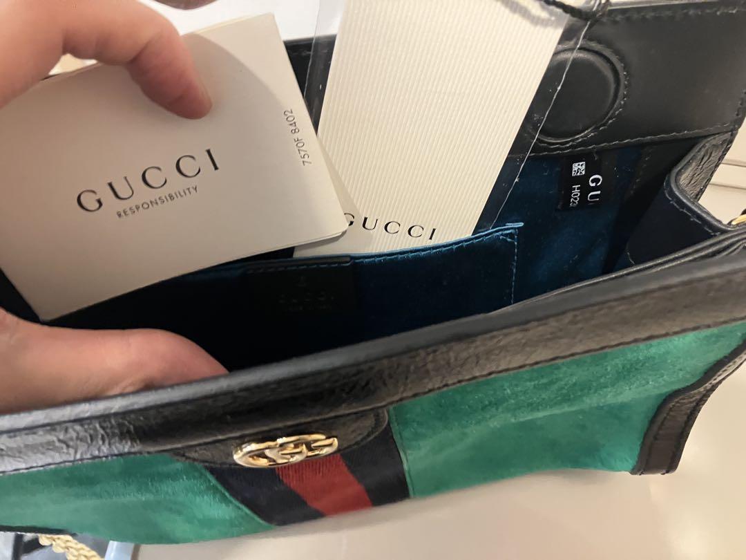 グッチ GUCCI ショルダーバッグ オフィディア スエード/エナメル グリーン