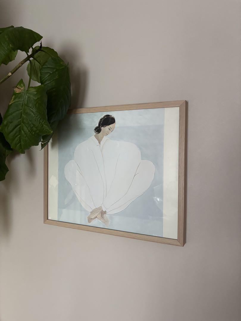 北欧　女性　額絵　額縁　植物画　ポスター　検）モモナチュラル　イデー　アクタス