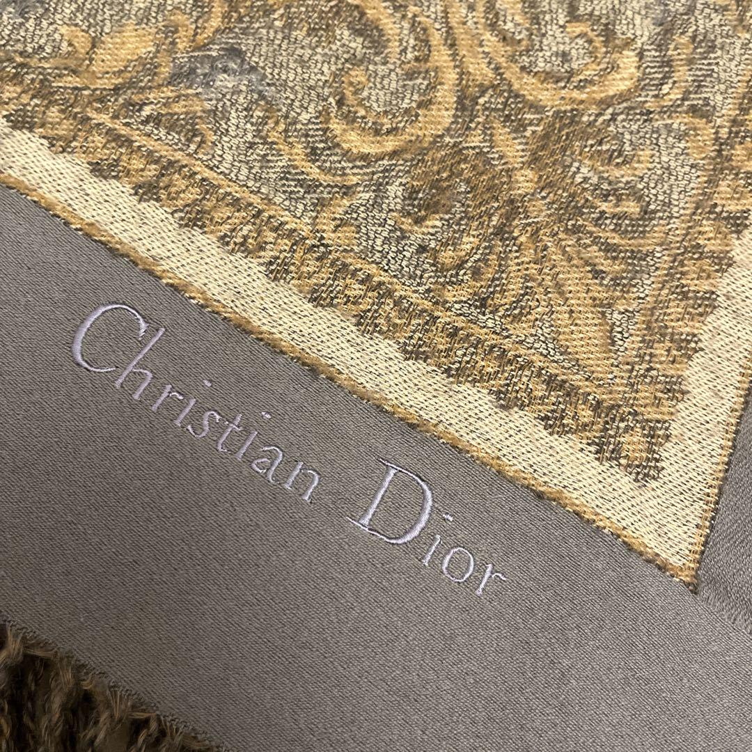 美品】Christian Dior ショール 大判 旧ロゴ ウール