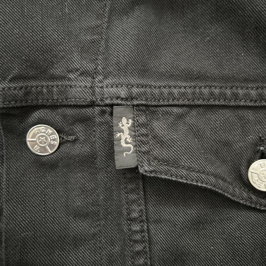 90s agnes b homme PARIS Black Trucker Jacket/ アニエスベー